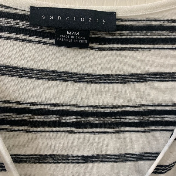 Sanctuary Lagenlook Linen Knit Tunic Top Stripes Layered Women’s Medium - Picture 11 of 12